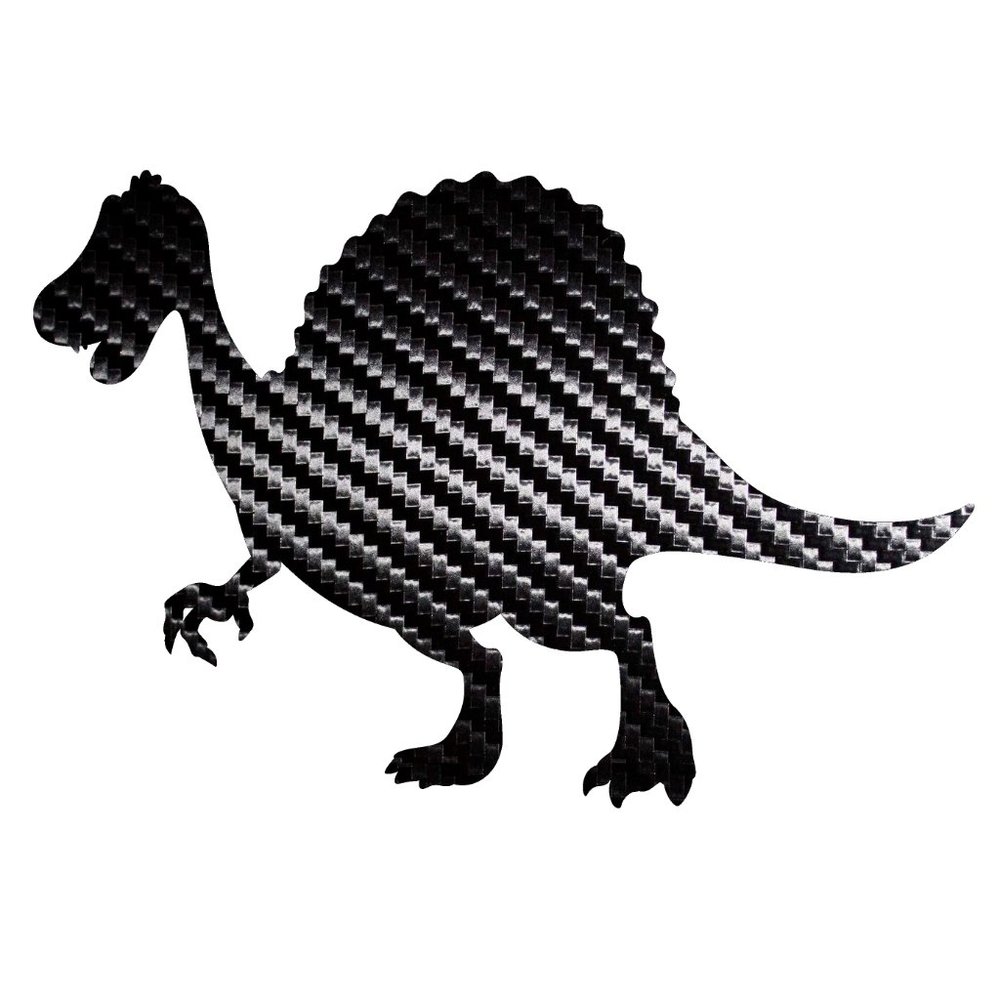 4 Pack Dinosaur Sticker Black Carbon Fiber Vinyl Decal Logo Laptop Window
